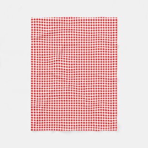 Rot auf weißen, kleinen, horizontalen Polka-Punkte Fleecedecke