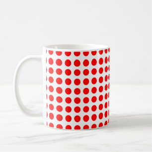 Rot auf weißen, mittelgroßen, horizontalen Polka-P Kaffeetasse