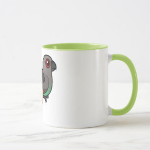 Rot-aufgeblähte Papageien-Paare Tasse