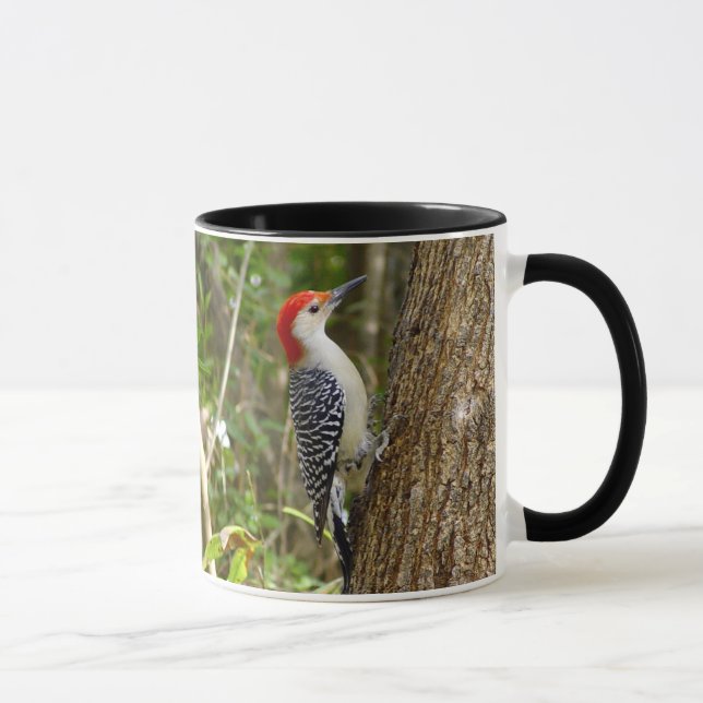 Rot aufgeblähte Specht-Tasse Tasse (Rechts)