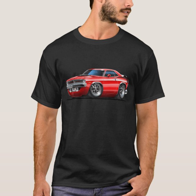 Rot-Auto 1970 Plymouths Cuda T-Shirt (Vorderseite)