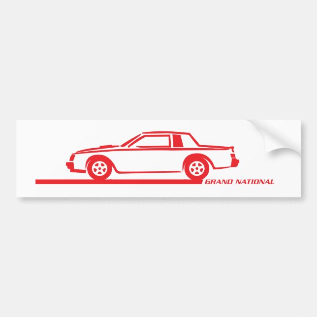 Rot-Auto Buicks Grand National Autoaufkleber (Vorne)