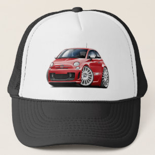 Rot-Auto Fiats 500 Abarth Truckerkappe