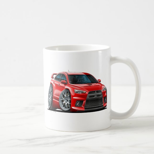 Rot-Auto Mitsubishis Evo Kaffeetasse (Rechts)