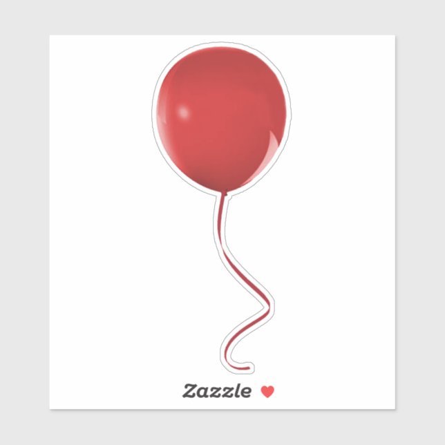 Rot-Ballon-Sticker Aufkleber (Blatt)