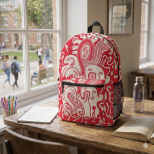 Rot Bedruckter Rucksack