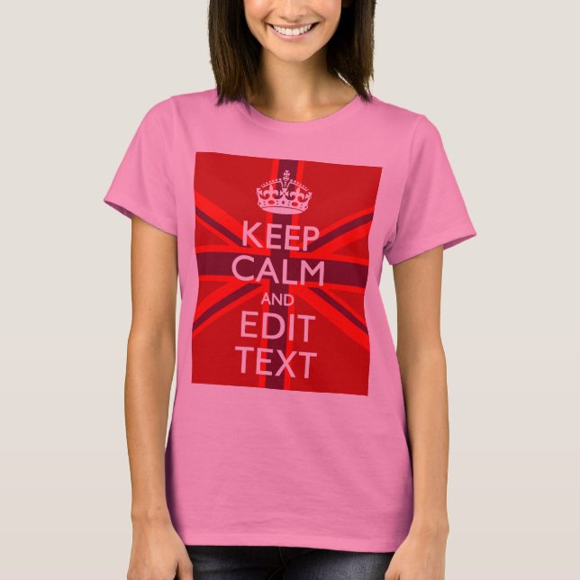 Rot behalten Ruhe und Ihren Text auf T-Shirt (Vorderseite)