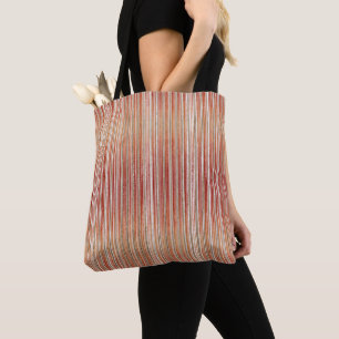 Rot, Beige und Weiß gestreiftes Muster Tasche