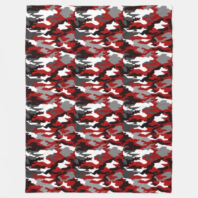 Rot beschattet Camouflage Fleecedecke (Vorderseite)