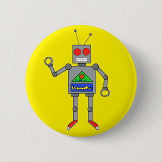 Rot beschuht Roboter-gelbes Knopf-Button Button