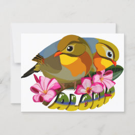 ROT-BILLIERTE LEIOTHRIX-VÖGEL - ALOHA POSTKARTE