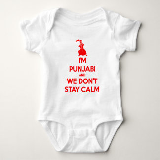 (ROT) bin ich Punjabi und wir bleibe nicht ruhig Baby Strampler