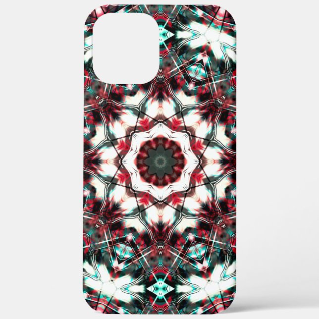 Rot bis grau cyan mandala simuliert Acrylteile Case-Mate iPhone Hülle (Rückseite)