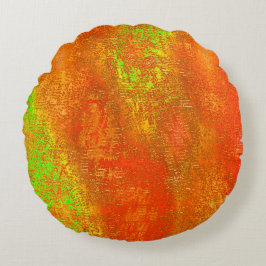 Rot bis Limon mit Grooves und gemaschter Farbe Rundes Kissen
