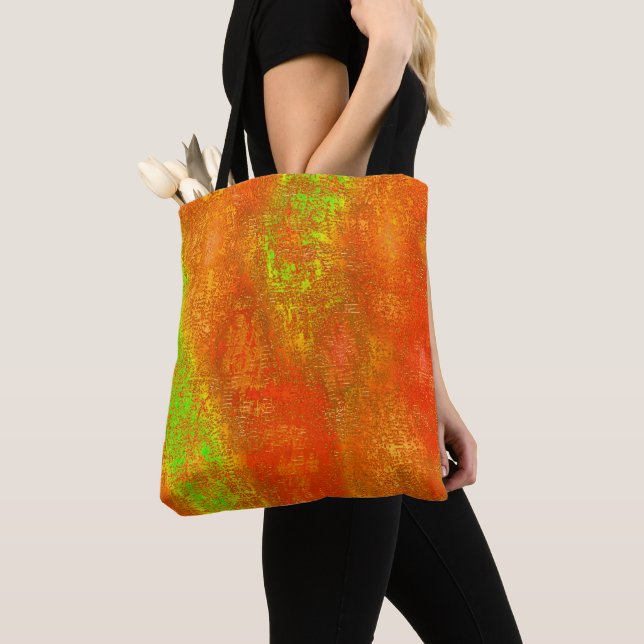 Rot bis Limon mit Grooves und gemaschter Farbe Tasche (Von Nahem)
