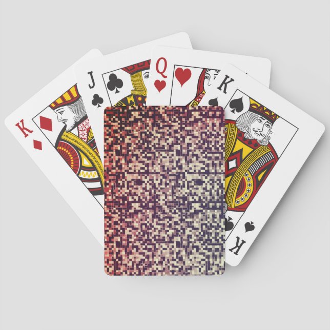 rot bis rot, gefliest oder kleine Quadrate pixelig Spielkarten (Rückseite)