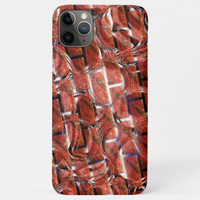 Rot, Blasen auf Gitter oder Backstein-Effekt, hell Case-Mate iPhone Hülle (Rückseite)