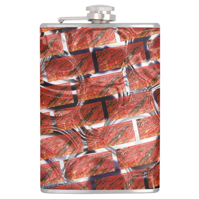 Rot, Blasen auf Gitter oder Backstein-Effekt? Meta Flachmann (Vorderseite)