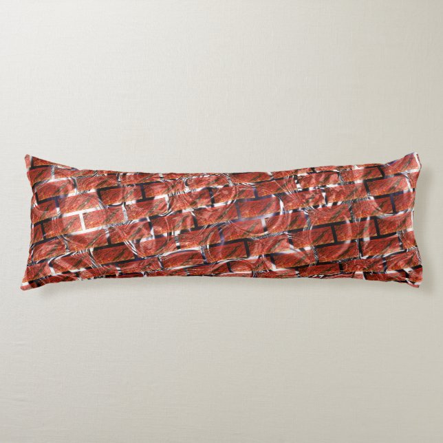 Rot, Blasen auf Gitter oder Backstein-Effekt? Meta Seitenschläferkissen (Vorderseite)