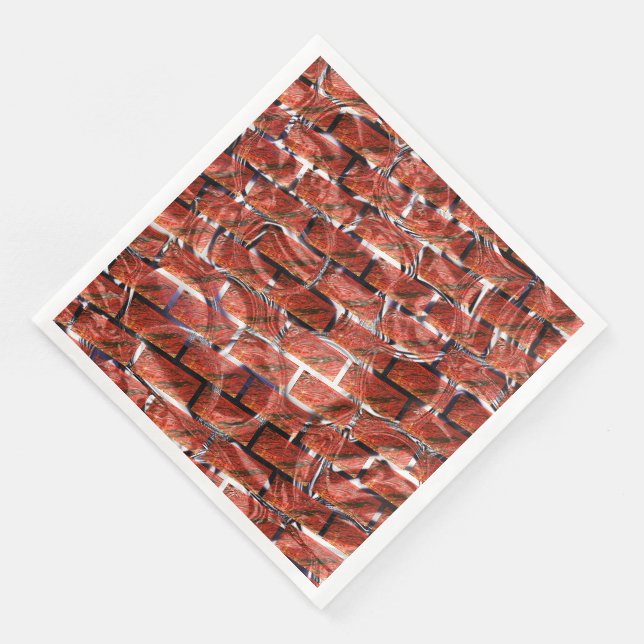Rot, Blasen auf Gitter oder Backstein-Effekt? Meta Serviette (Ecke)