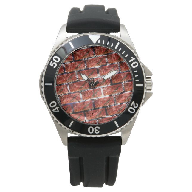 Rot, Blasen auf Reiben oder Backstein-Effekt? Meta Armbanduhr (Vorderseite)