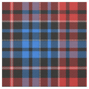 Rot Blau auf schwarzem Karo-Tartan-Design Stoff