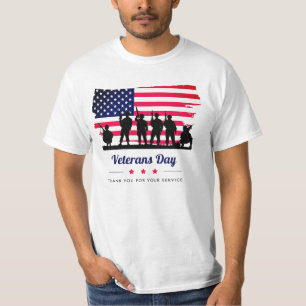 Rot Blau Flagge Veteranentag 2025 – Patriotisches T-Shirt