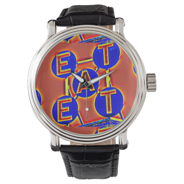 Rot-Blau-Fresse Armbanduhr (Vorderseite)