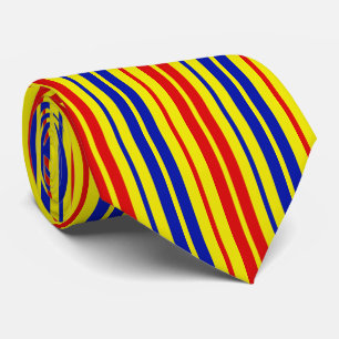 Rot Blau Gelb Streifen Muster Design  Krawatte