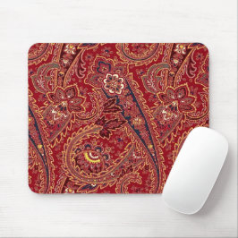 Rot, Blau, Gelb und Weiß Vintag Paisley Floral Mousepad