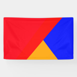 Rot Blau gelbes Dreieck abstrakt geometrisch Banner