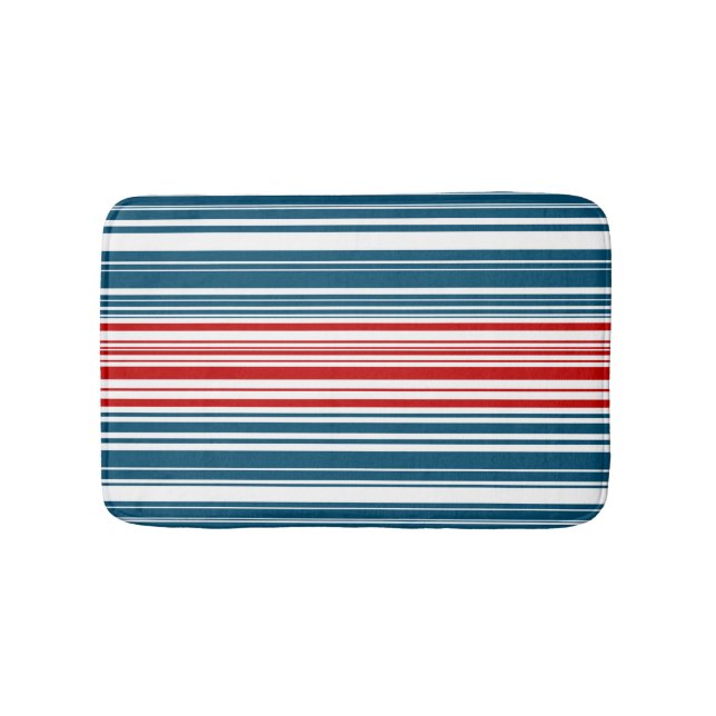 Rot-blau gestreiftes Muster Badematte (Vorderseite)