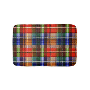 Rot Blau Grün Gelb Kariert Tartan Design Badematte