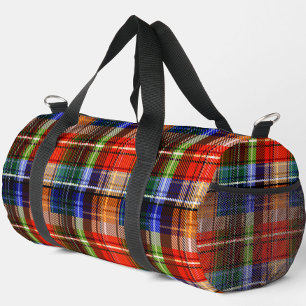 Rot Blau Grün Gelb Kariert Tartan Design Duffle Bag