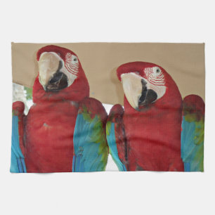 Rot, Blau, Grüne Macaws (Papageien) Handtuch