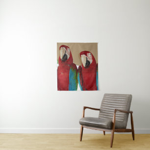 Rot, Blau, Grüne Macaws (Papageien) Wandteppich