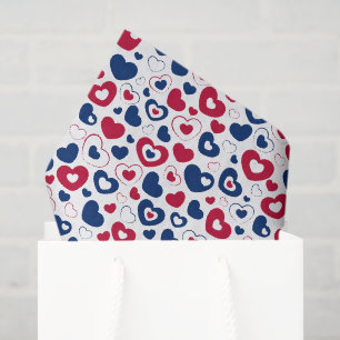 Rot-Blau-Herzen-Tissue-Papier Seidenpapier