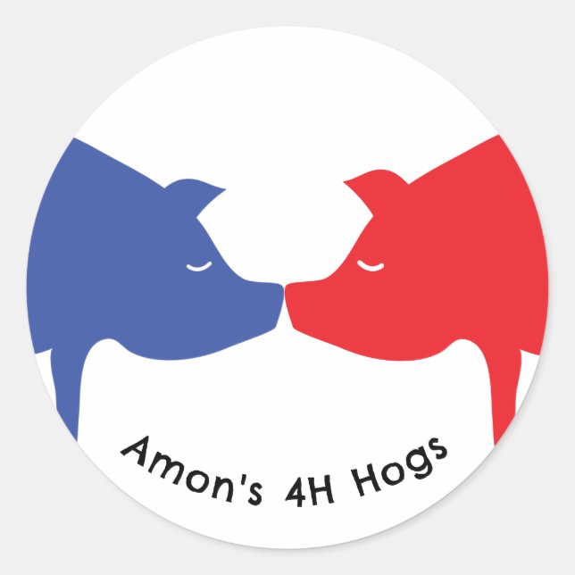 Rot Blau Hog Aufkleber (Vorderseite)