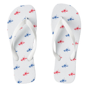 Rot-Blau-Hummermuster Patriotisch Flip Flops