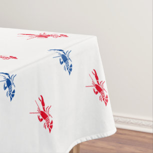 Rot-Blau-Hummermuster Patriotisch Tischdecke