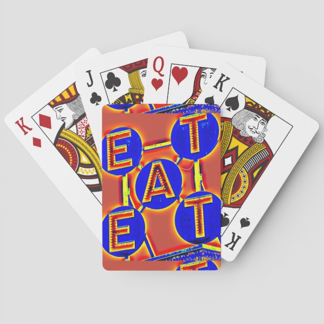Rot/Blau isst Spielkarten (Rückseite)