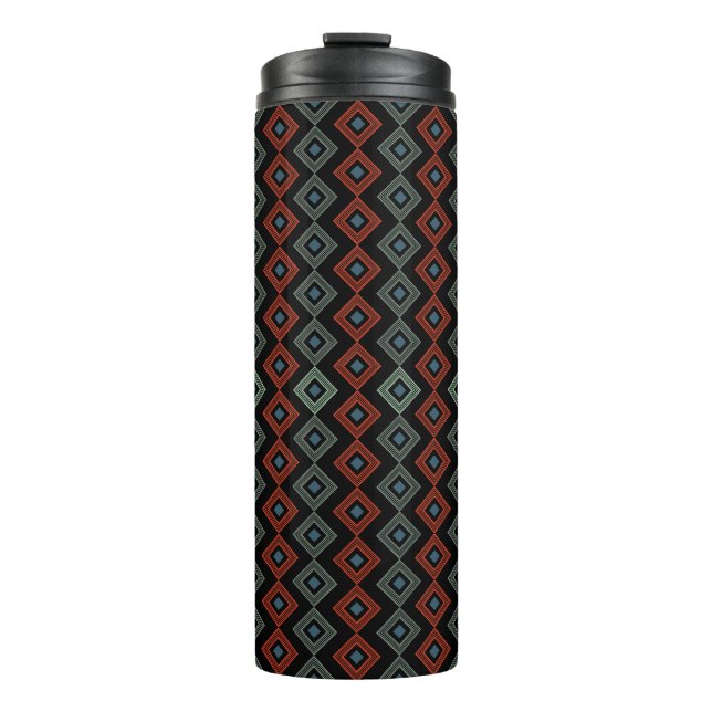 Rot-Blau-kariert-Tartan Capri Thermosbecher (Vorderseite)