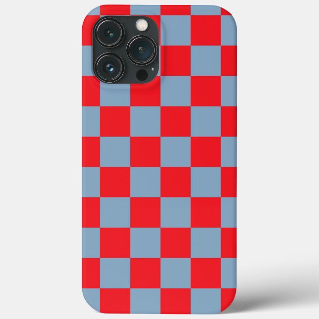 Rot Blau Kariertes Gingham-Muster Case-Mate iPhone Hülle (Rückseite)