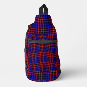 Rot Blau Kariertes Nahtloses Muster Crossbody Bag