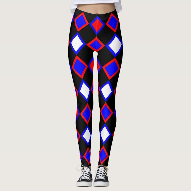 Rot Blau Leggings (Vorderseite)