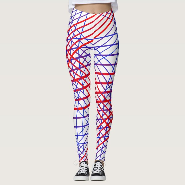 Rot Blau Leggings (Vorderseite)