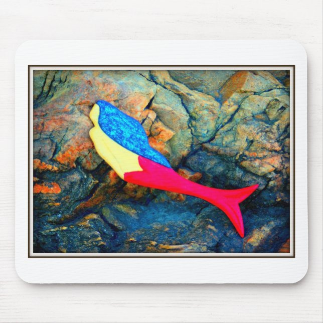 Rot-Blau-Meerjungfrau Mousepad (Vorne)