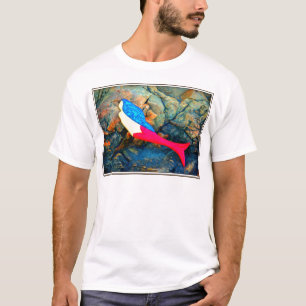 Rot-Blau-Meerjungfrau T-Shirt