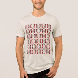Rot Blau Orange Mittelmeer Südwesten Kleine Fliese Tri-Blend Shirt