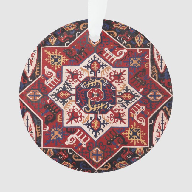 Rot & Blau Persisches Design Ornament (Vorderseite)